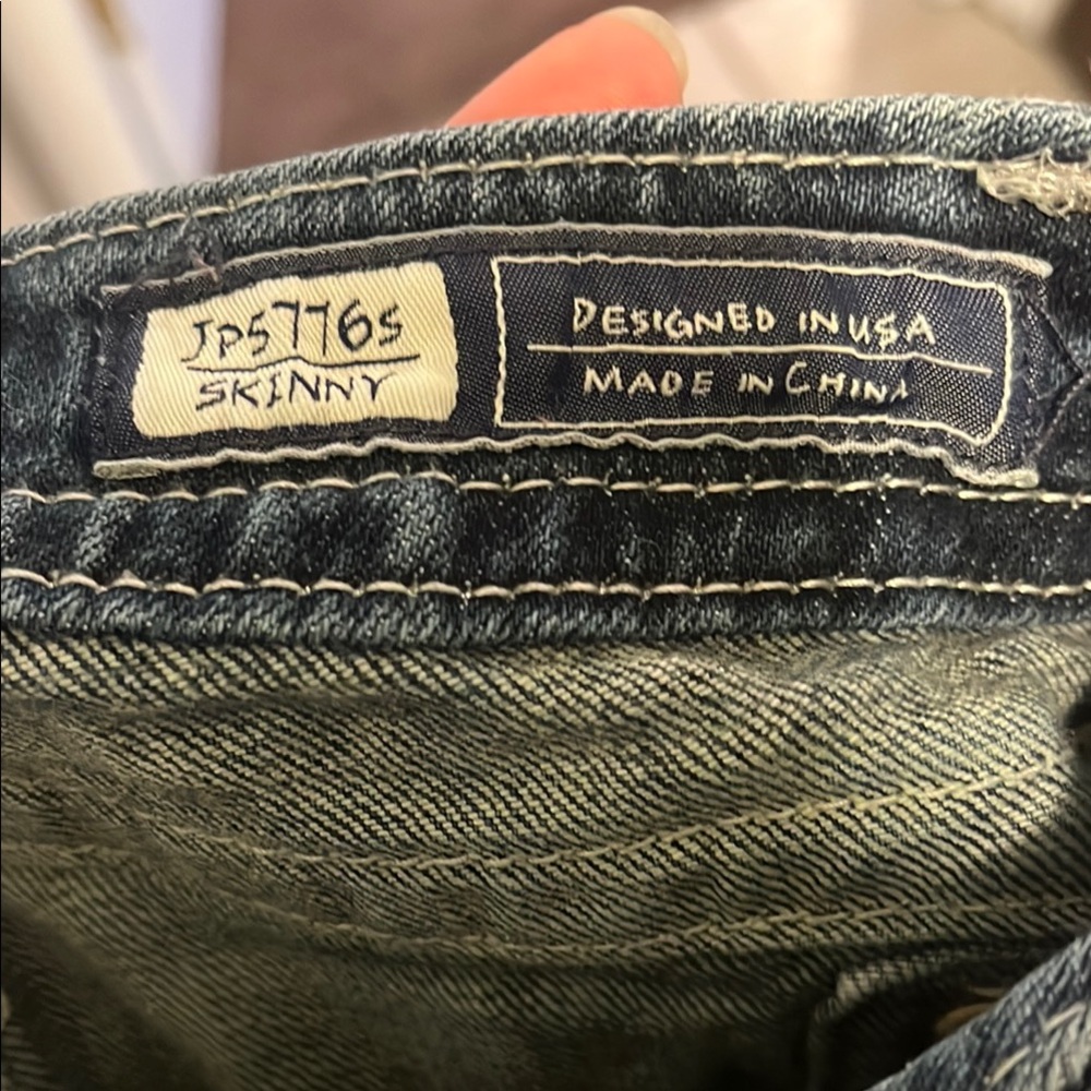 Miss Me Blue Skinny Jeans with Distressed Details - Picture 13 of 13